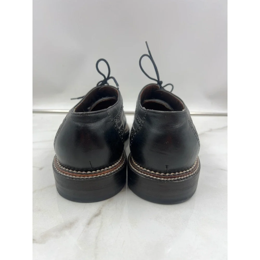 Orsi Shoes Mens Sz 9 Black Leather Wingtip Brogue Oxford Dress Lace Up